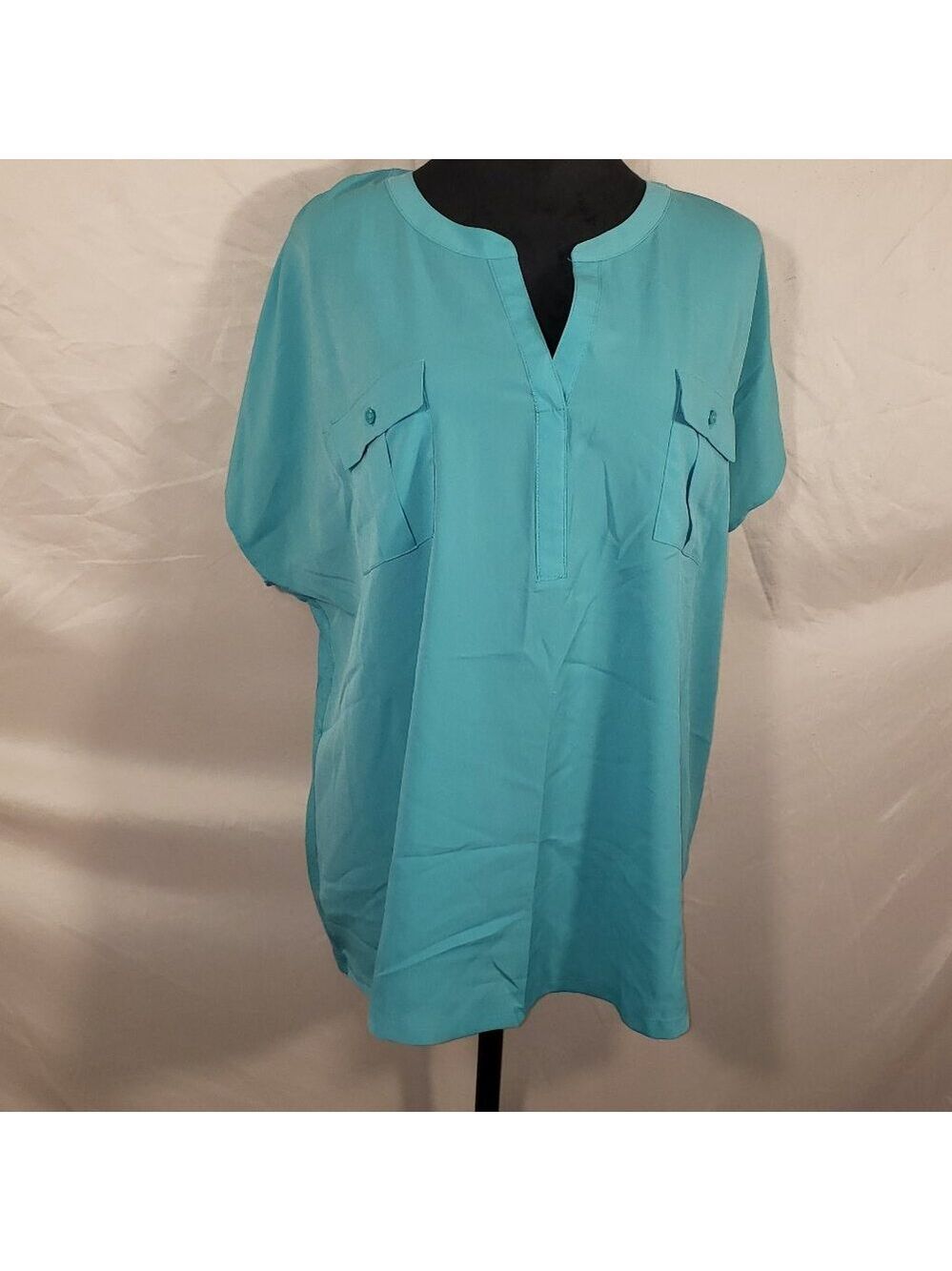 Jaclyn Smith Women's Teal Blouse, Size XXL
